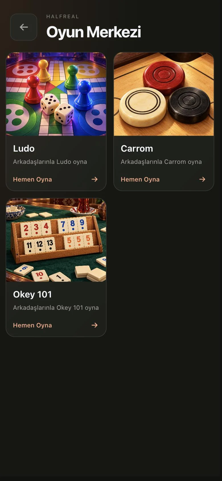 Game Center: Ludo, Carrom and Okey 101